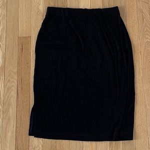 women’s black knee length skirt